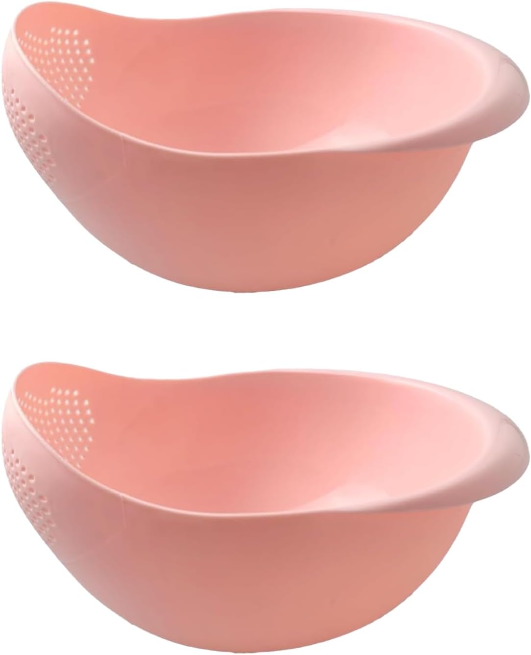 2-in-1 Rice Colander. Vegetable and Fruit Cleaning Filter Basket. 2Piece Sturdy and Easy-To-Use Food Grade Kitchen Tool Accessories (Pink. Small)