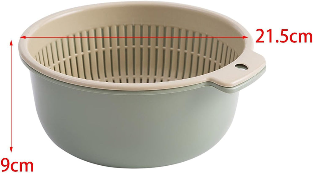 Food Strainer. Vegetable Washing Drainage Basket. Multifunctional Mixing Thicken Material Sturdy Fruit Cleaning Basin for Pasta Salads Noodles. Large Green