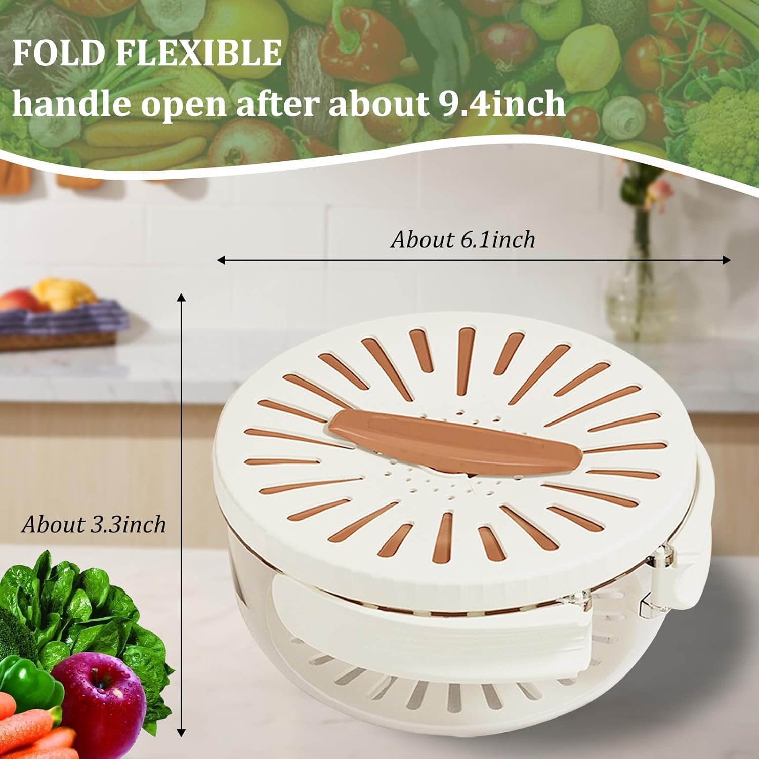 Multifunctional Fruit Washing Bowl with Strainer.2 in 1 Drain basket and Fruit Strainer Container with Lid.Fruit Washer Bowl for Kitchen.Fridge.Picnic & Camping.1QT(1000ML)
